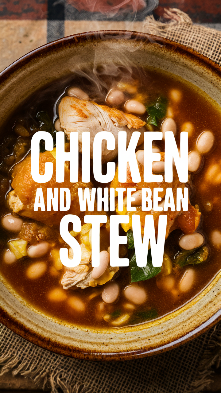 Chicken Stew Recipe, White Bean Stew, Savory Chicken Dish, Homemade Soup Recipe, Comforting Stew