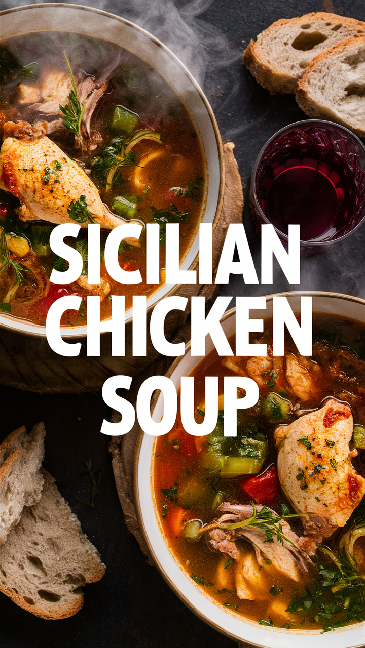 Sicilian chicken soup, authentic Sicilian chicken soup, Sicilian chicken soup recipe, Sicilian soup recipe, Sicilian chicken broth