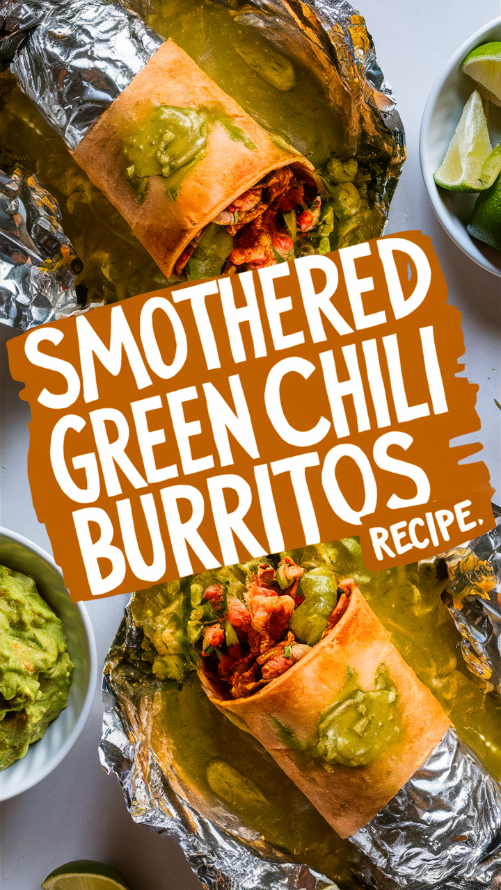 Green chili burritos, Mexican food recipe, Green chili sauce, Spicy burrito recipe, Southwest cuisine