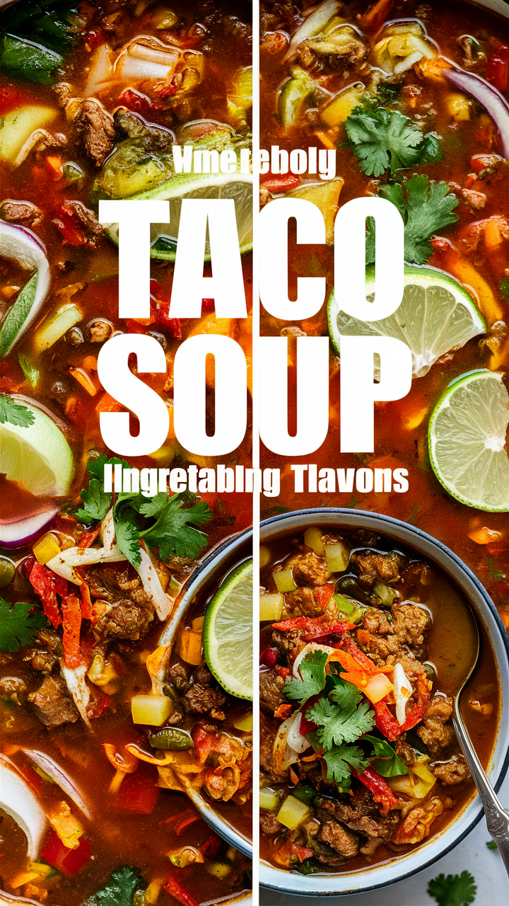 Taco soup, Mexican soup, Spicy soup, Savory soup, Bean soup