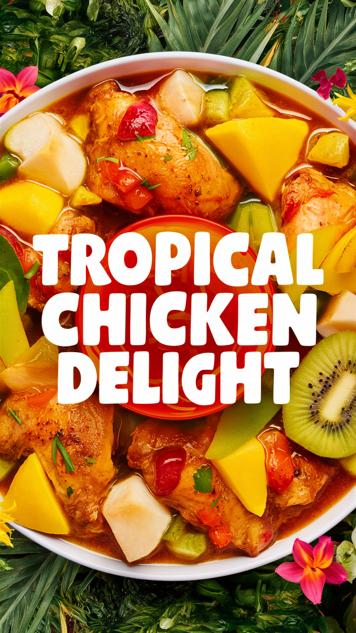 Tropical chicken recipe, Chicken delight dinner, Flavorful chicken dish, Tropical flavors, Dinner recipe ideas