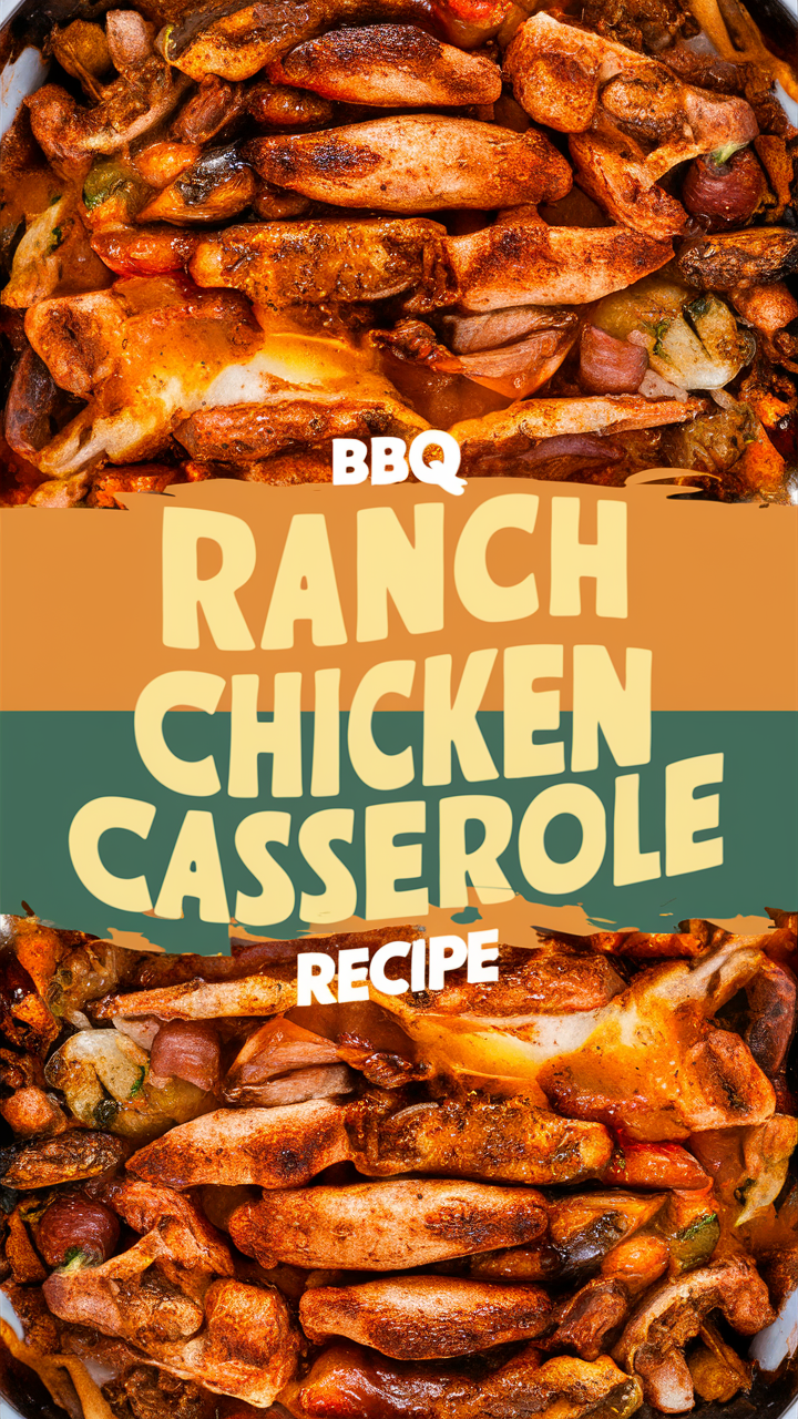 BBQ chicken casserole, cheesy chicken casserole, ranch chicken bake, oven baked ranch chicken, chicken casserole with bacon