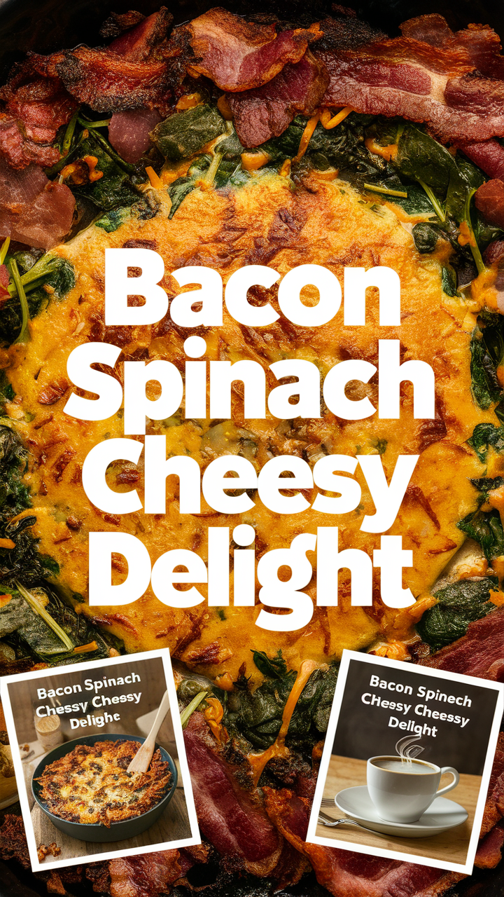 Cheese spinach casserole, Bacon spinach bake, Cheesy spinach casserole, Bacon cheese bake, Spinach bacon gratin