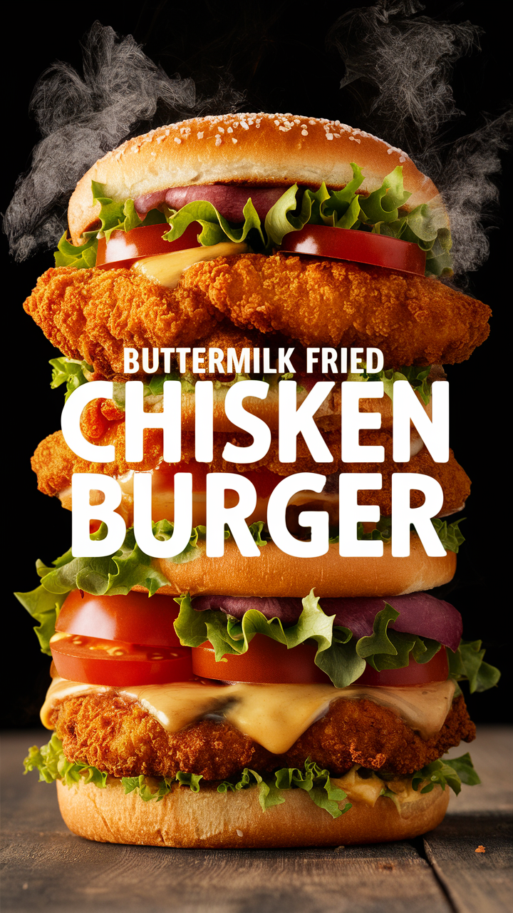 Fried chicken sandwich, Crispy chicken burger, Buttermilk fried chicken, Homemade chicken burger, Easy chicken sandwich