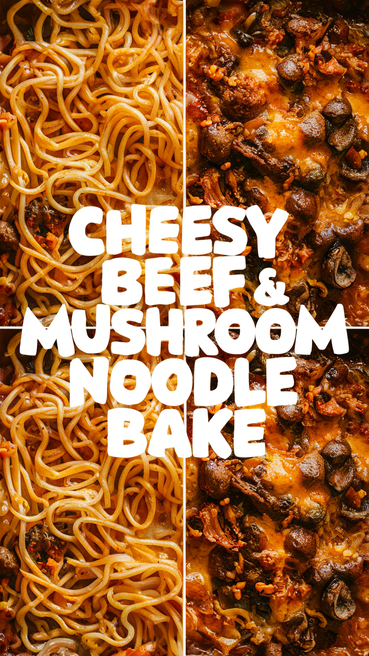 Beef casserole recipe, Mushroom casserole, Cheesy noodle bake, Ground beef casserole, Mushroom noodle bake