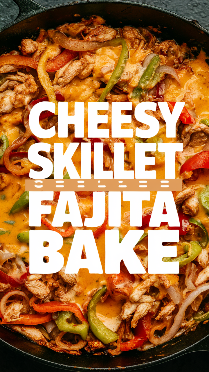 Chicken fajita recipe, Mexican chicken bake, Cheesy chicken skillet, Skillet chicken fajitas, Baked fajita chicken