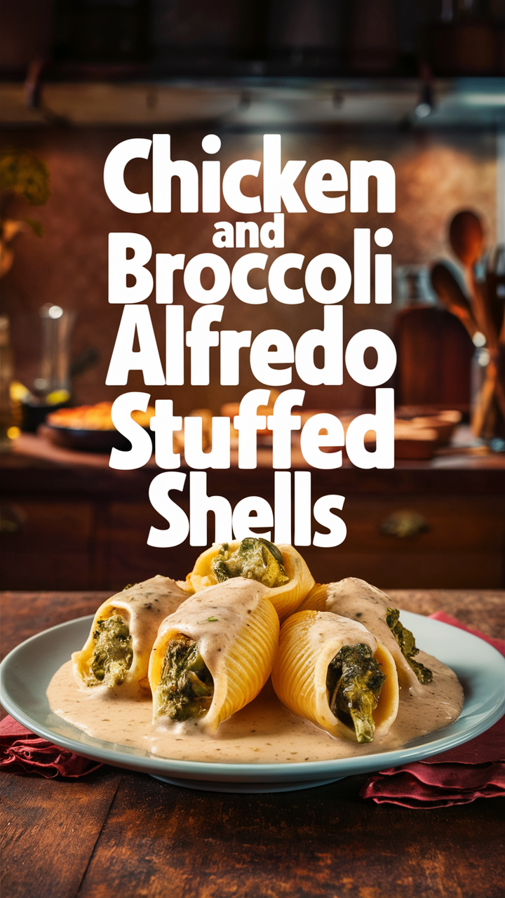 Chicken Alfredo recipe, Broccoli Alfredo pasta, Stuffed Shells recipe, Alfredo cheese sauce, Baked stuffed pasta