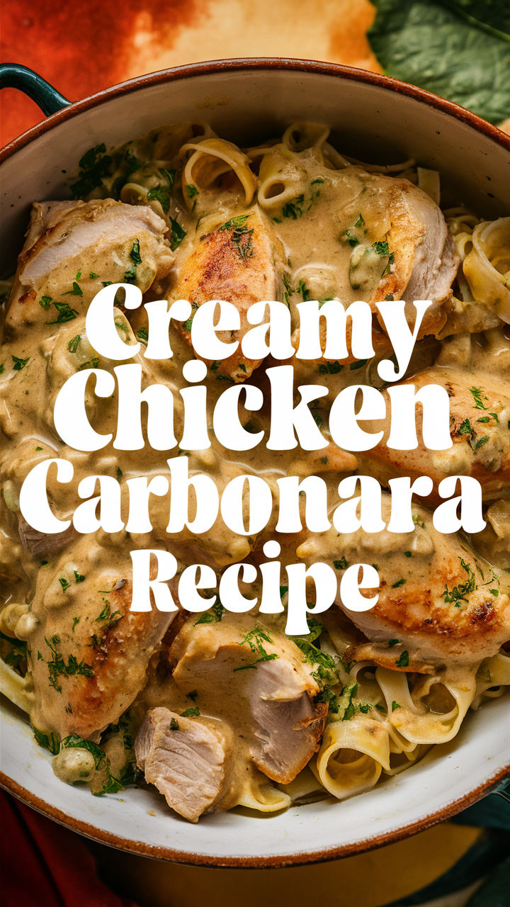 Creamy chicken pasta, Chicken carbonara, Creamy chicken recipe, Pasta carbonara, Italian chicken recipe