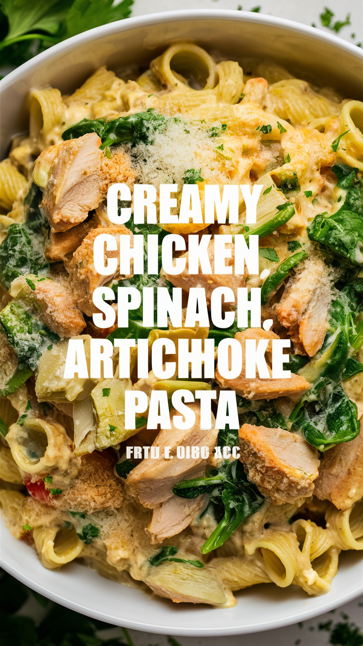 Creamy chicken pasta, Spinach artichoke pasta, Chicken artichoke pasta, Creamy spinach pasta, Chicken spinach pasta