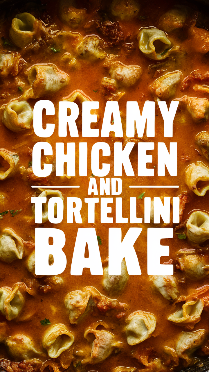 Creamy chicken casserole, Tortellini pasta bake, Cheesy chicken and pasta, Creamy baked pasta, Chicken and cheese tortellini