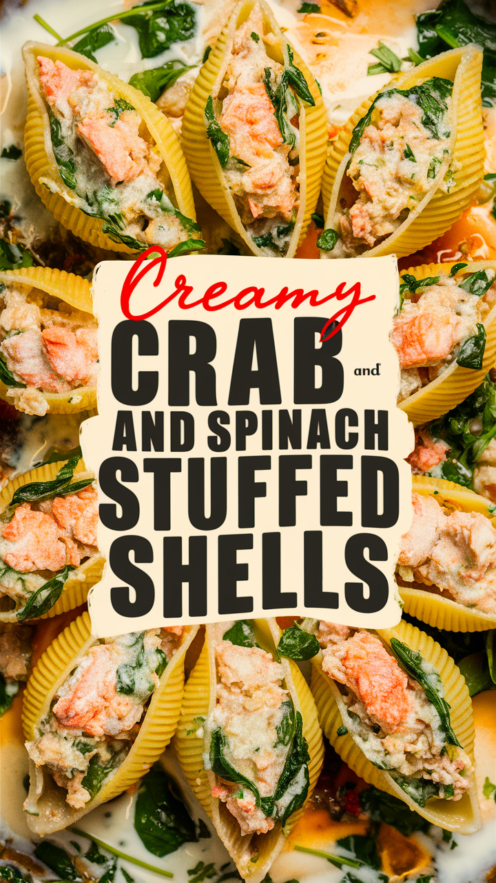 Crab stuffed shells, Spinach stuffed shells, Stuffed pasta shells, Crab and spinach stuffed shells, Creamy pasta shells