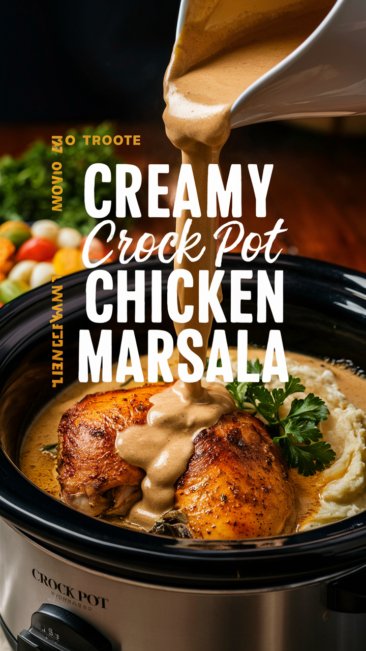Crock Pot Chicken Marsala, Slow Cooker Chicken Marsala, Creamy Chicken Marsala, Easy Chicken Marsala Recipe, Delicious Chicken Marsala