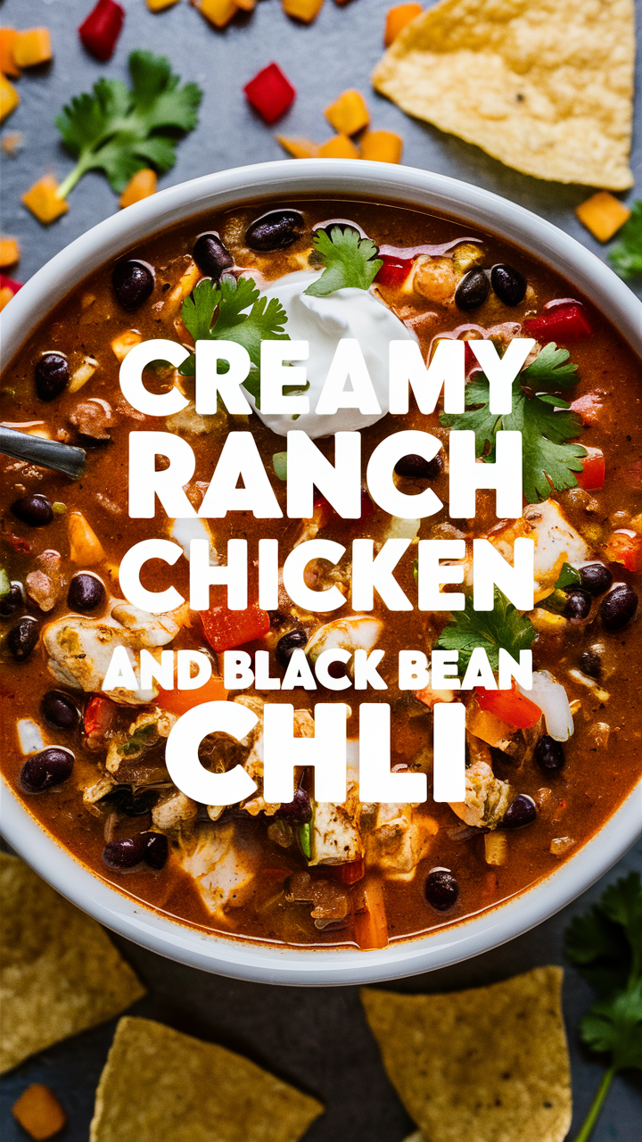 Ranch chicken chili, Creamy chicken chili, Black bean chili recipe, Chicken black bean chili, Creamy ranch chili