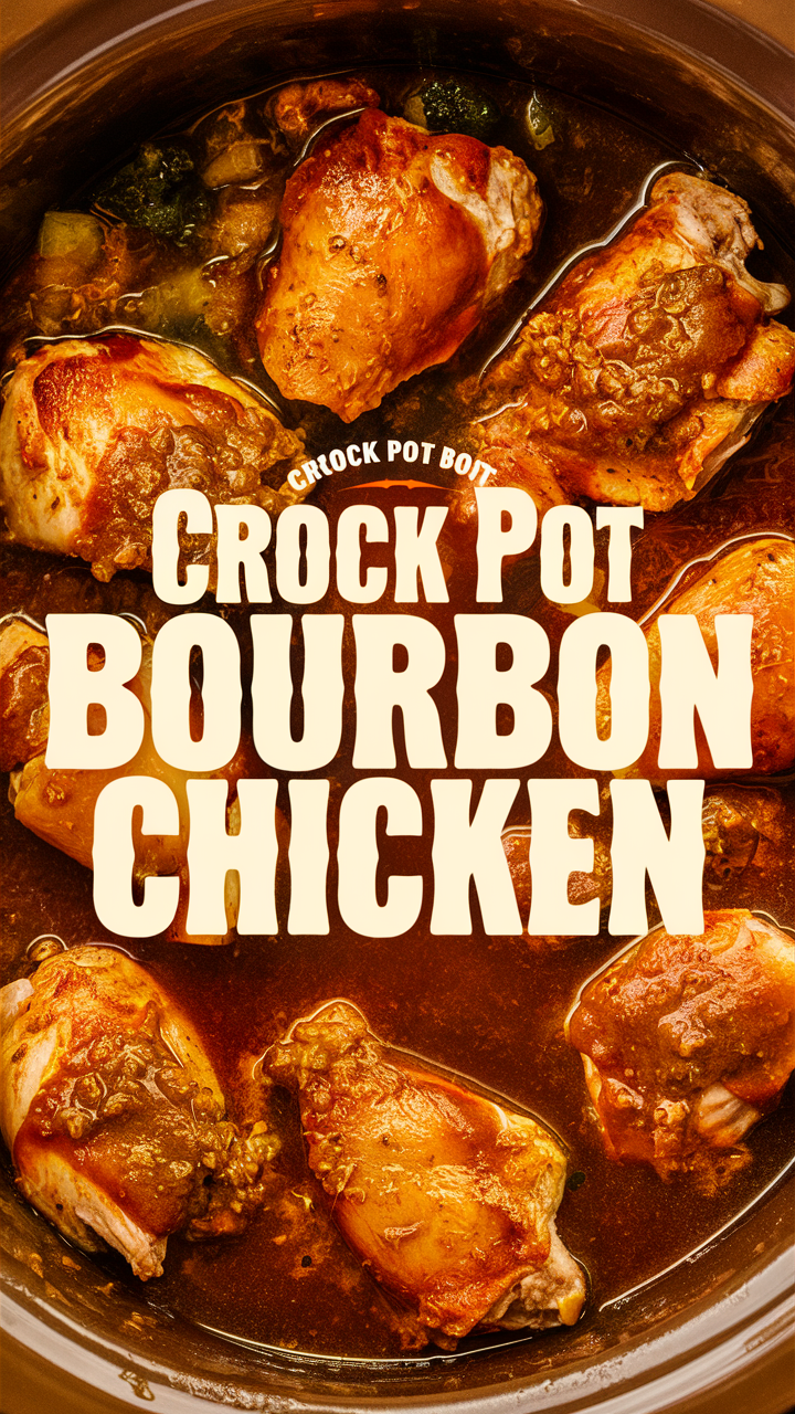 Bourbon chicken recipe, slow cooker bourbon chicken, bourbon chicken slow cooker, crockpot bourbon chicken, easy bourbon chicken recipe