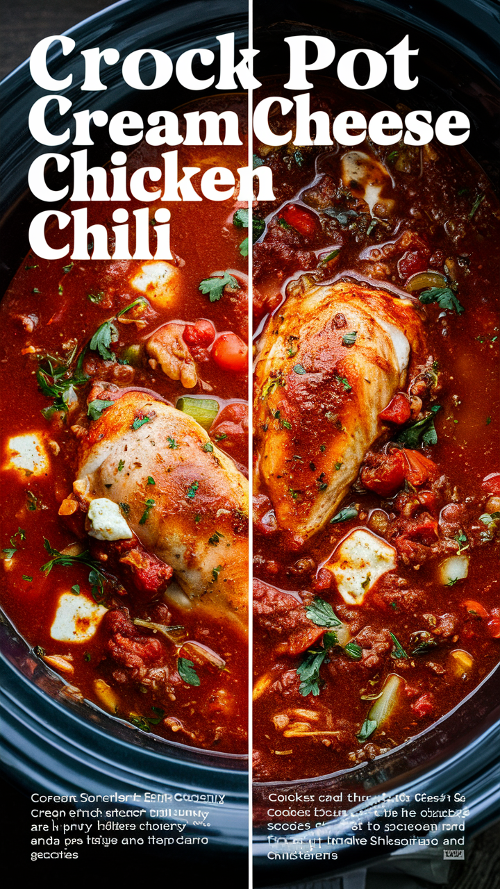 Creamy chicken chili, Slow cooker cream cheese chicken Crockpot chicken chili, Creamy chicken chili recipe Cream cheese chicken chili