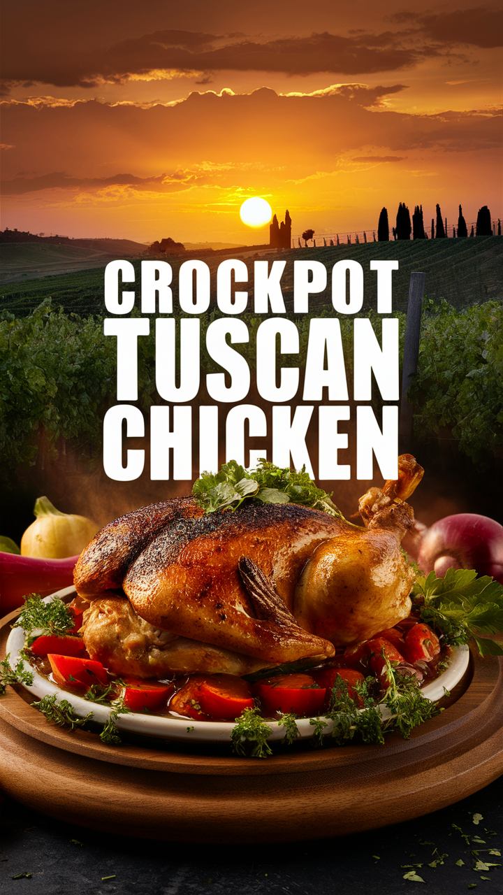 Crockpot Tuscan Chicken, Slow Cooker Tuscan Chicken, Delicious Tuscan Chicken, Tuscan Chicken Recipe, Easy Crockpot Chicken