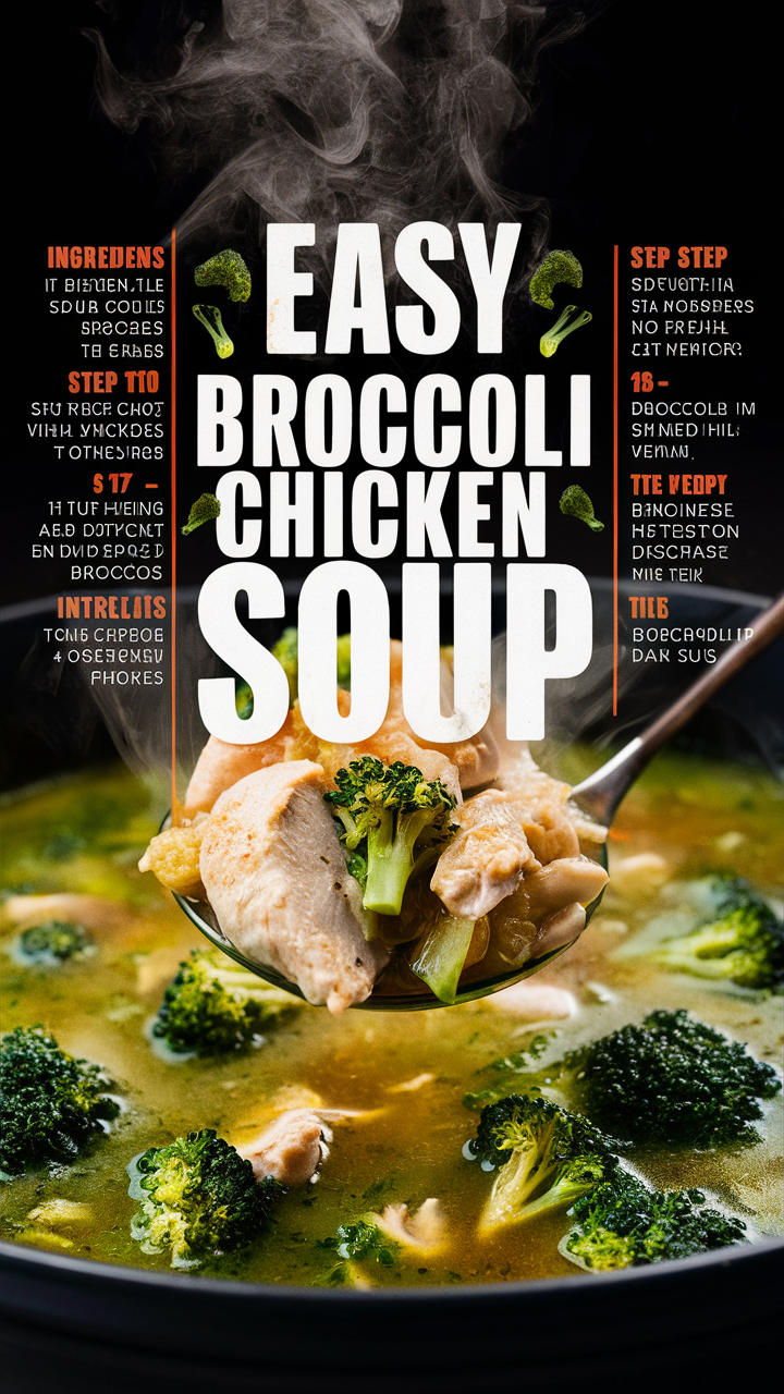 Broccoli soup recipe, Homemade chicken soup, Creamy broccoli soup, Healthy chicken broccoli soup, Quick and easy soup