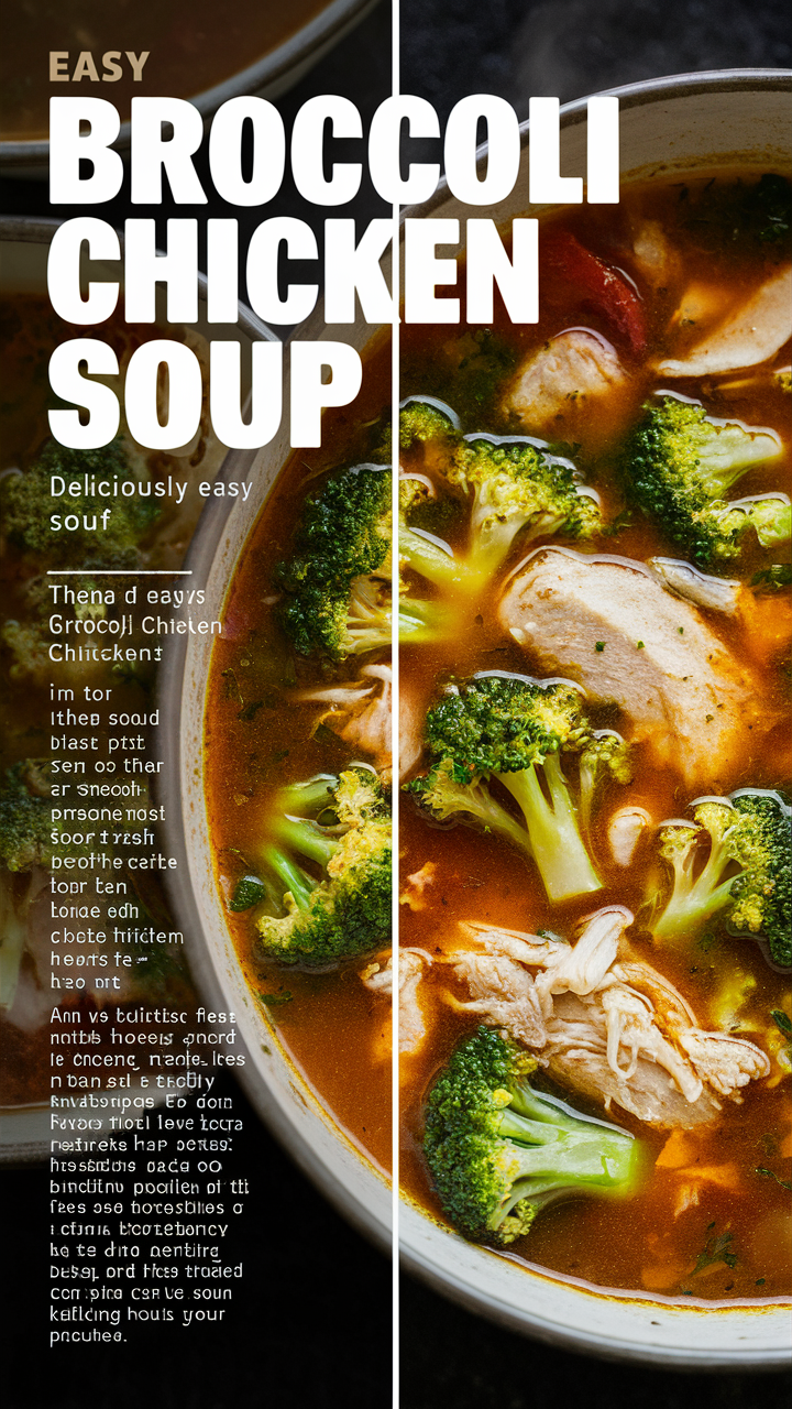 Broccoli soup recipe, Homemade chicken soup, Creamy broccoli soup, Healthy chicken broccoli soup, Quick and easy soup