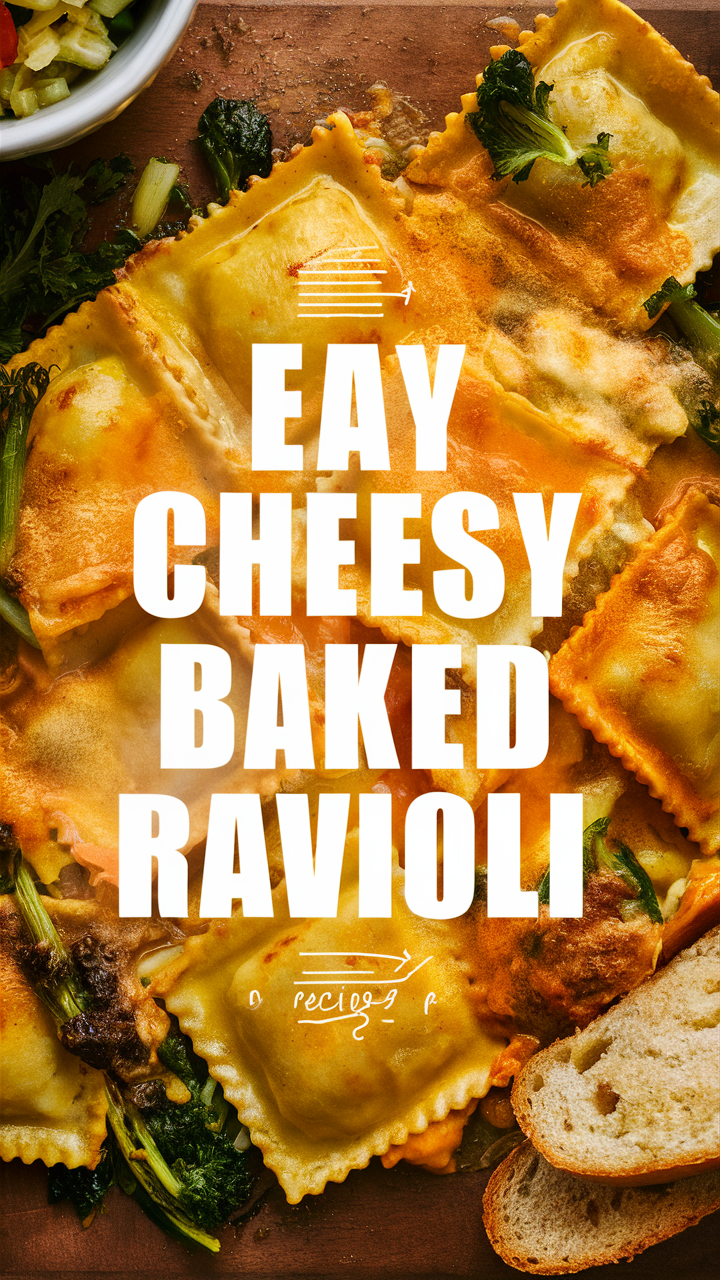 Cheesy ravioli bake, Baked ravioli casserole, Ravioli bake recipe, Cheesy baked ravioli, Ravioli casserole recipe