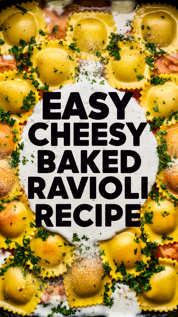 Cheesy ravioli bake, Baked ravioli casserole, Ravioli bake recipe, Cheesy baked ravioli, Ravioli casserole recipe