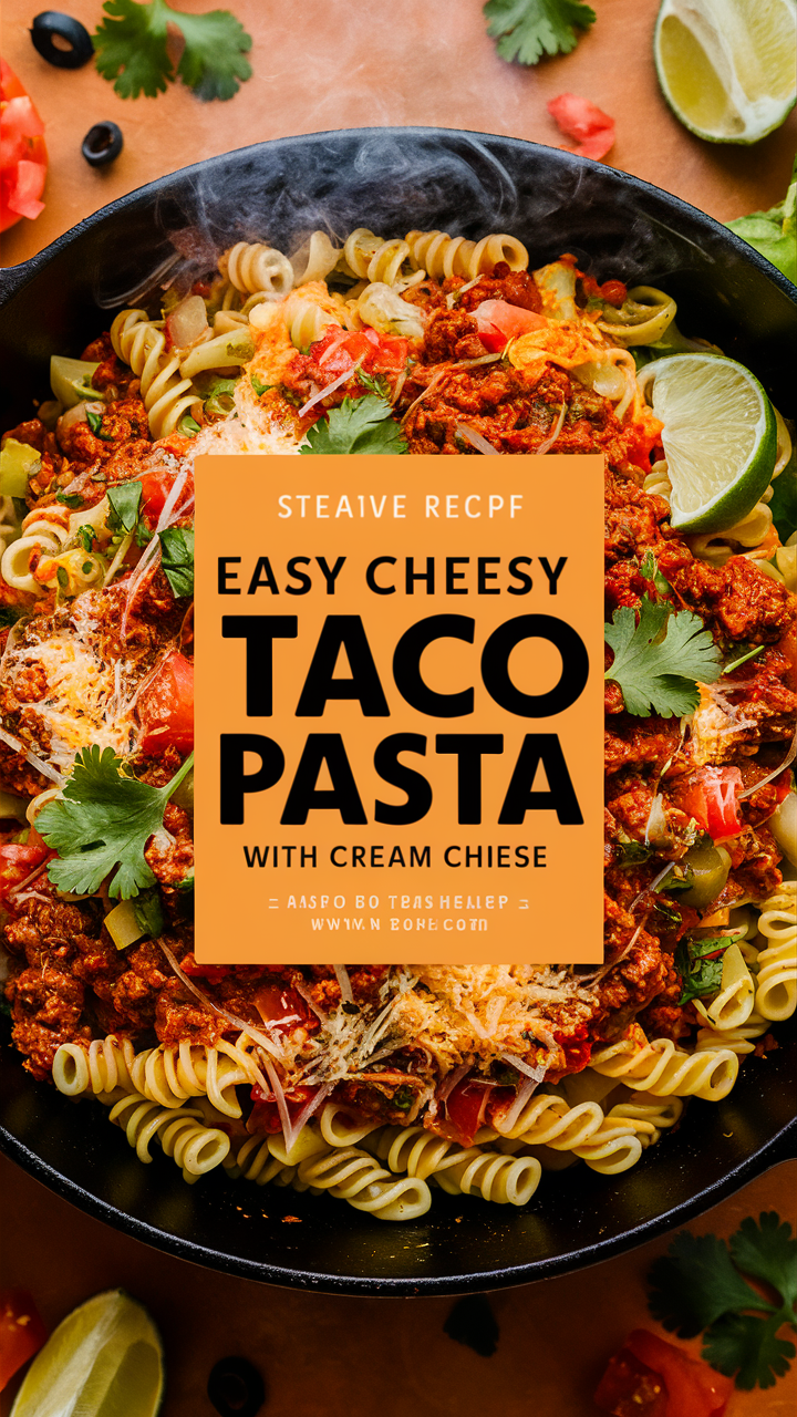 Cheesy pasta recipe, Cheesy taco recipe, Cream cheese pasta, Creamy taco pasta, Easy pasta recipe