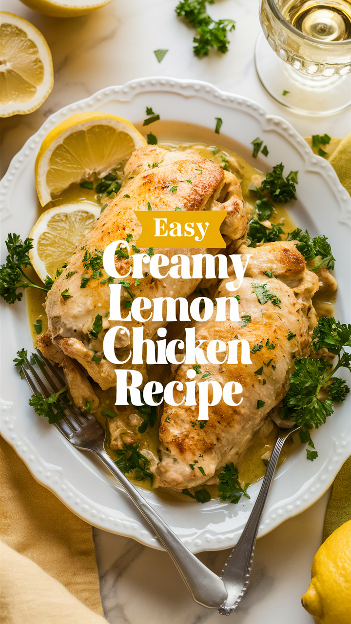 creamy lemon chicken, lemon chicken recipe, easy lemon chicken, creamy chicken recipe, lemon cream sauce