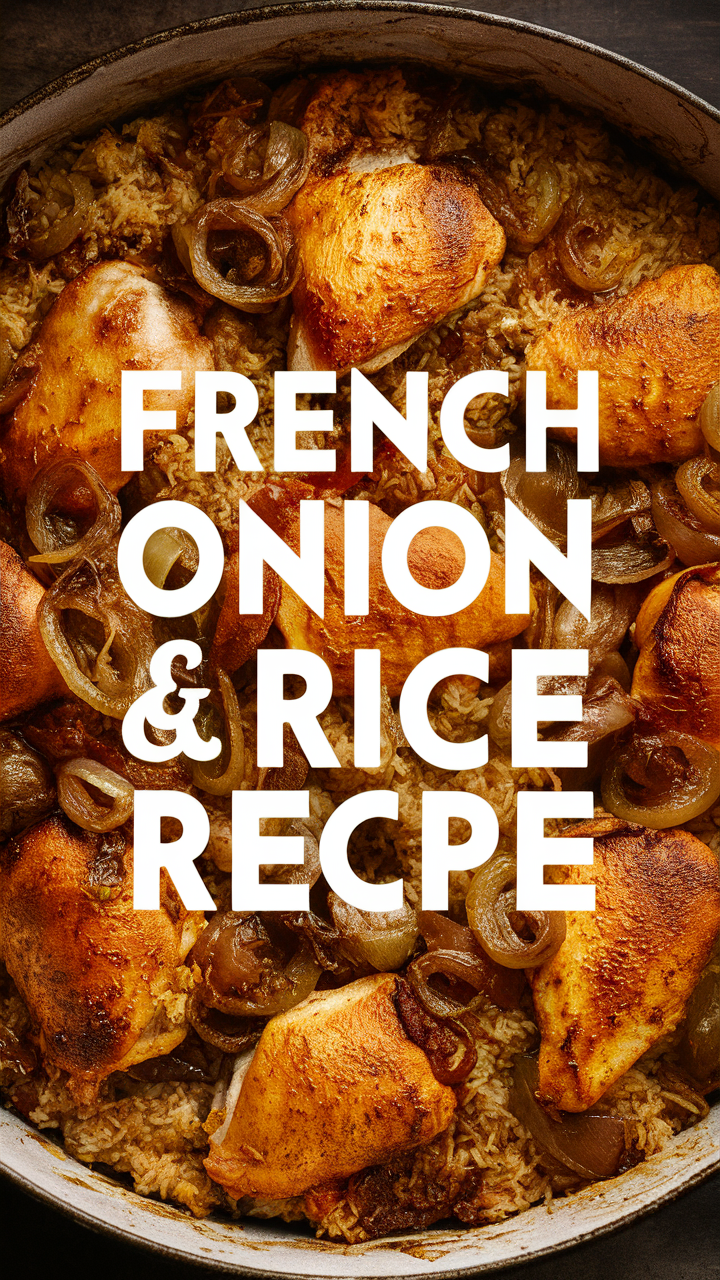 French onion chicken rice bake, Creamy French onion chicken, French onion chicken casserole, French onion chicken bake, French onion chicken and rice