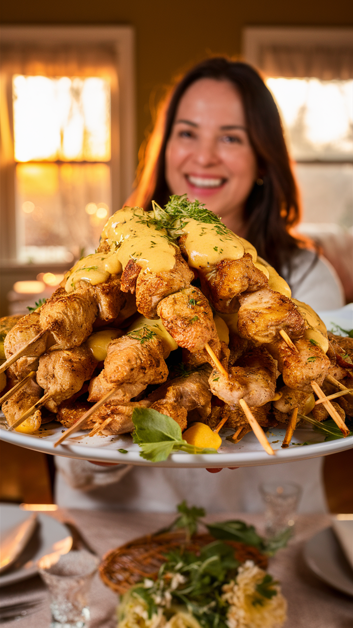 Chicken Skewers, Lemon Sauce, Grilled Chicken, Herbed Chicken, Citrus Marinade