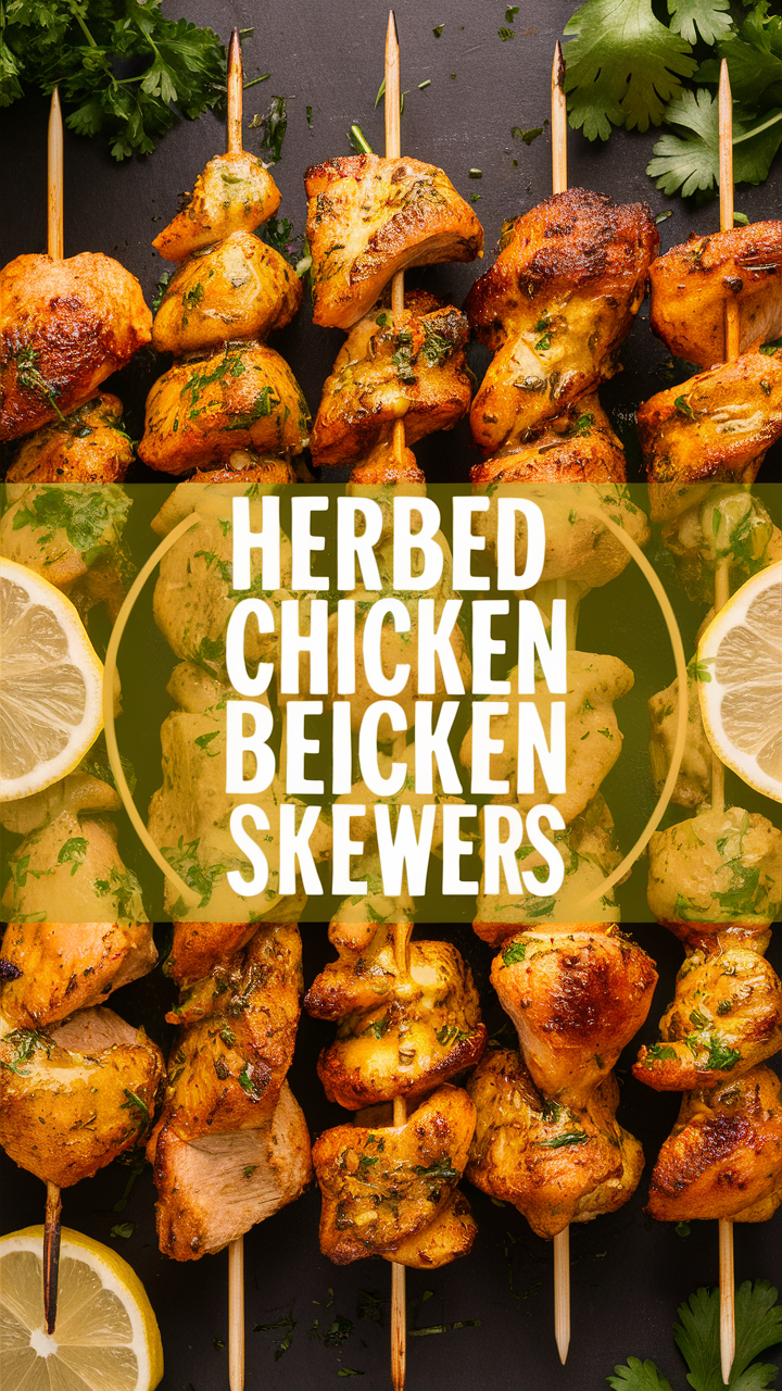 Chicken Skewers, Lemon Sauce, Grilled Chicken, Herbed Chicken, Citrus Marinade