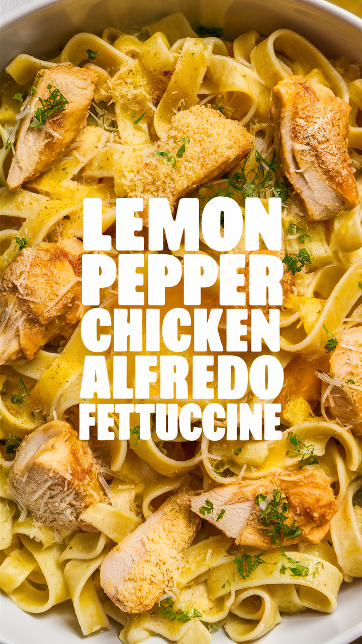 Lemon Pepper Chicken Alfredo, Fettuccine Recipe, Chicken Alfredo, Alfredo Fettuccine, Lemon Pepper Chicken