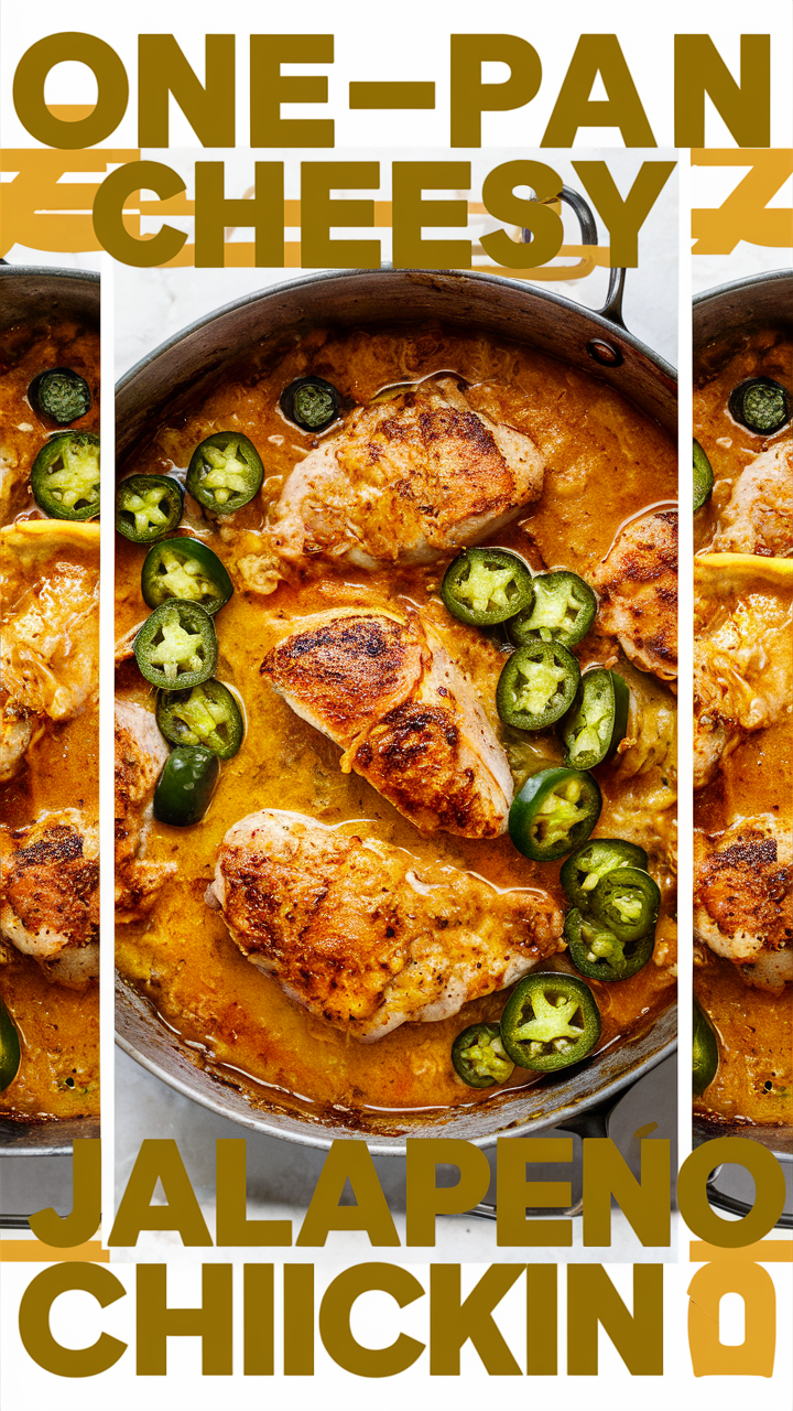 Cheesy jalapeño chicken, One pan recipe, Spicy chicken dish, Skillet chicken with cheese, Jalapeño cheddar chicken
