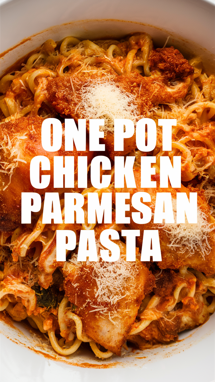 Chicken Parmesan Pasta, One Pot Chicken Parmesan, Easy Chicken Parmesan Recipe, One Pot Pasta Recipe,  Chicken Parmesan Skillet