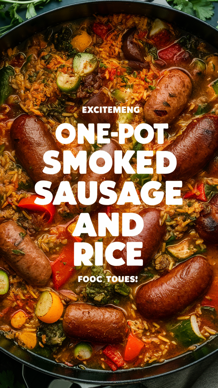 Smoked sausage recipe, One-pot dinner, Easy smoked sausage dish, Quick rice recipe, Sausage and rice meal