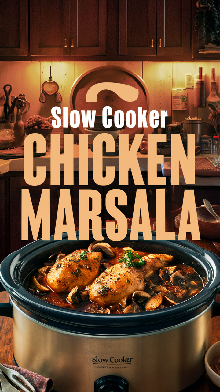 Slow Cooker Chicken Marsala, Chicken Marsala Recipe, Slow Cooker Recipe, Chicken Marsala, Chicken Marsala Slow Cooker