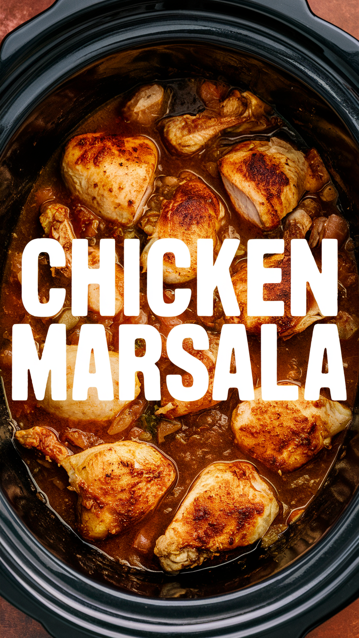 Slow Cooker Chicken Marsala, Chicken Marsala Recipe, Slow Cooker Recipe, Chicken Marsala, Chicken Marsala Slow Cooker