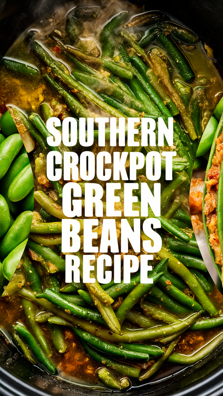 Crockpot Green Beans, Slow Cooker Southern Green Beans, Southern Crockpot Green Beans, Green Bean Casserole Recipe, Best Slow Cooker Green Beans