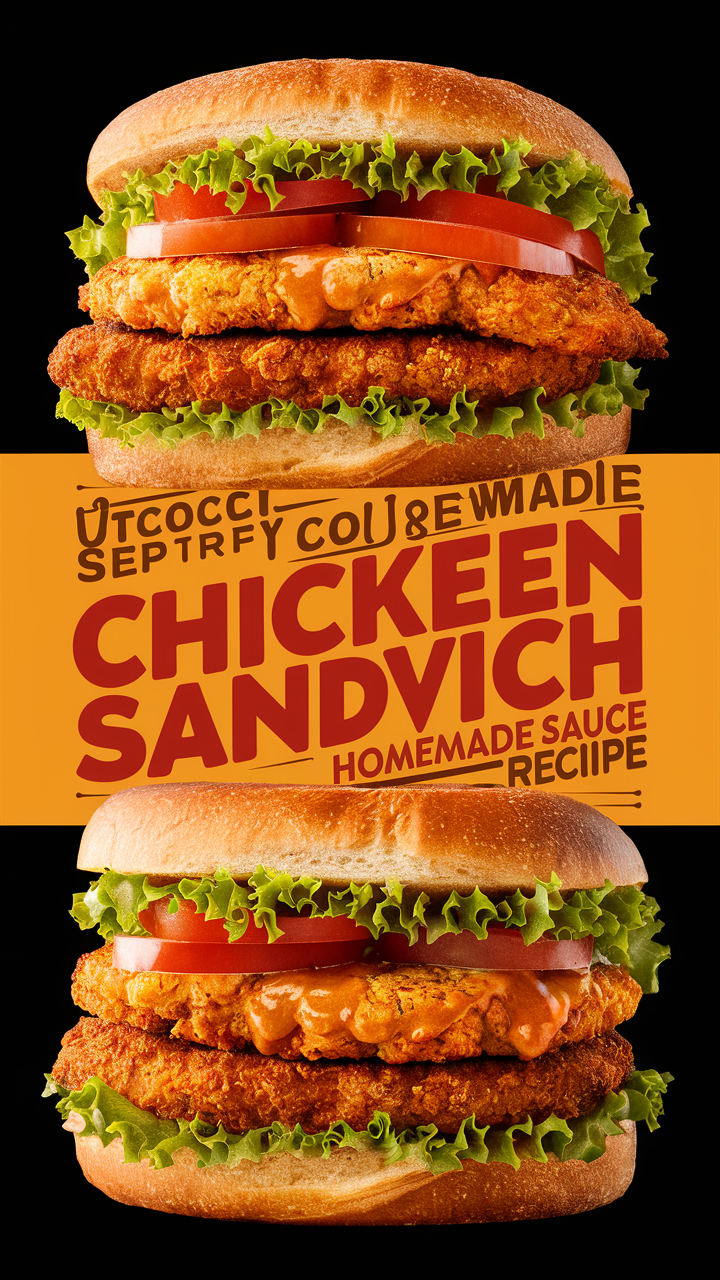 Spicy chicken sandwich, Homemade sauce, Gourmet chicken recipe, Savory chicken meal, Homemade spicy condiment