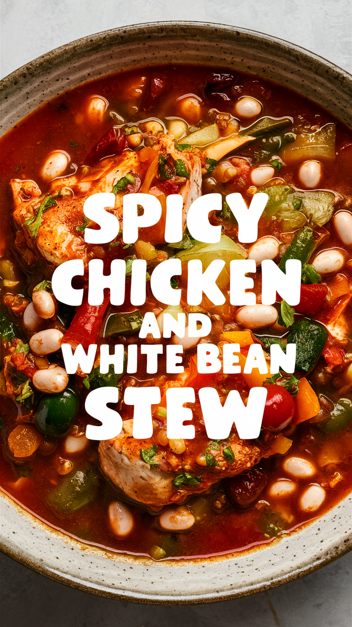 Chicken Stew, White Bean Recipe, Spicy Chicken Dish, Hearty Chicken Stew, Delicious Chicken Stew