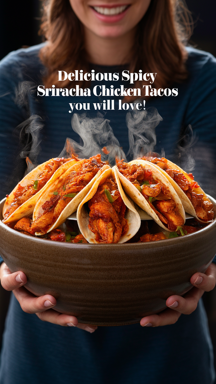Spicy Sriracha Chicken Tacos, Spicy chicken tacos, Sriracha chicken tacos, Spicy Sriracha tacos, Spicy chicken recipes