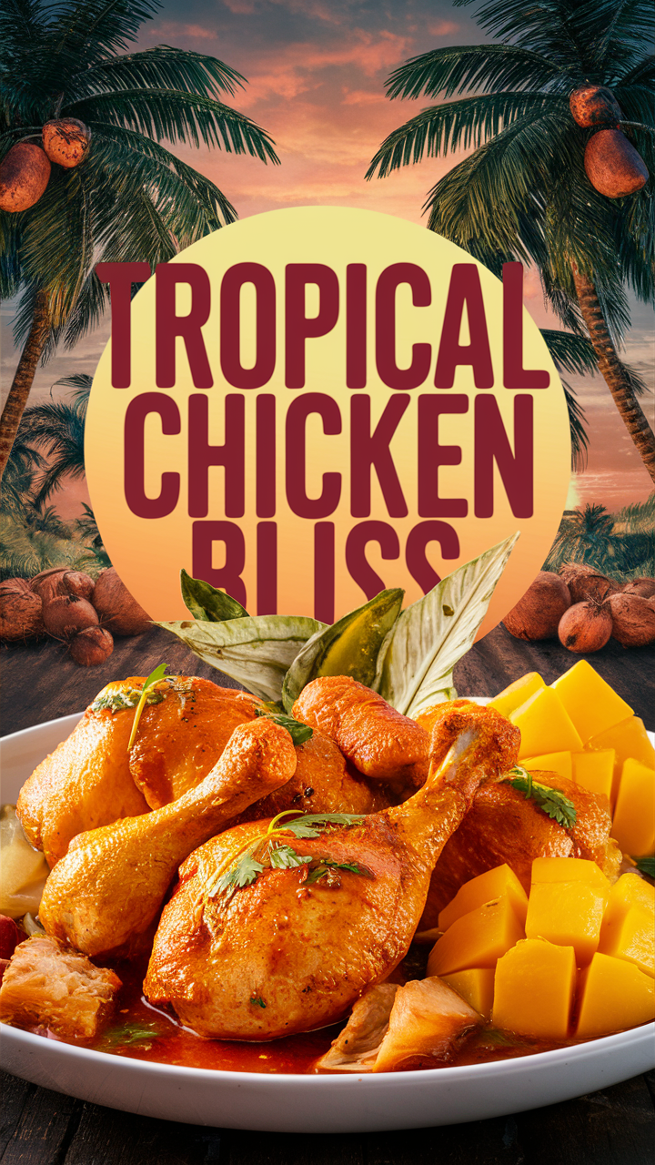 Grilled chicken with mango salsa, 
Barbecue coconut chicken, 
Pineapple teriyaki chicken, 
Coconut lime chicken, 
Mango curry chicken