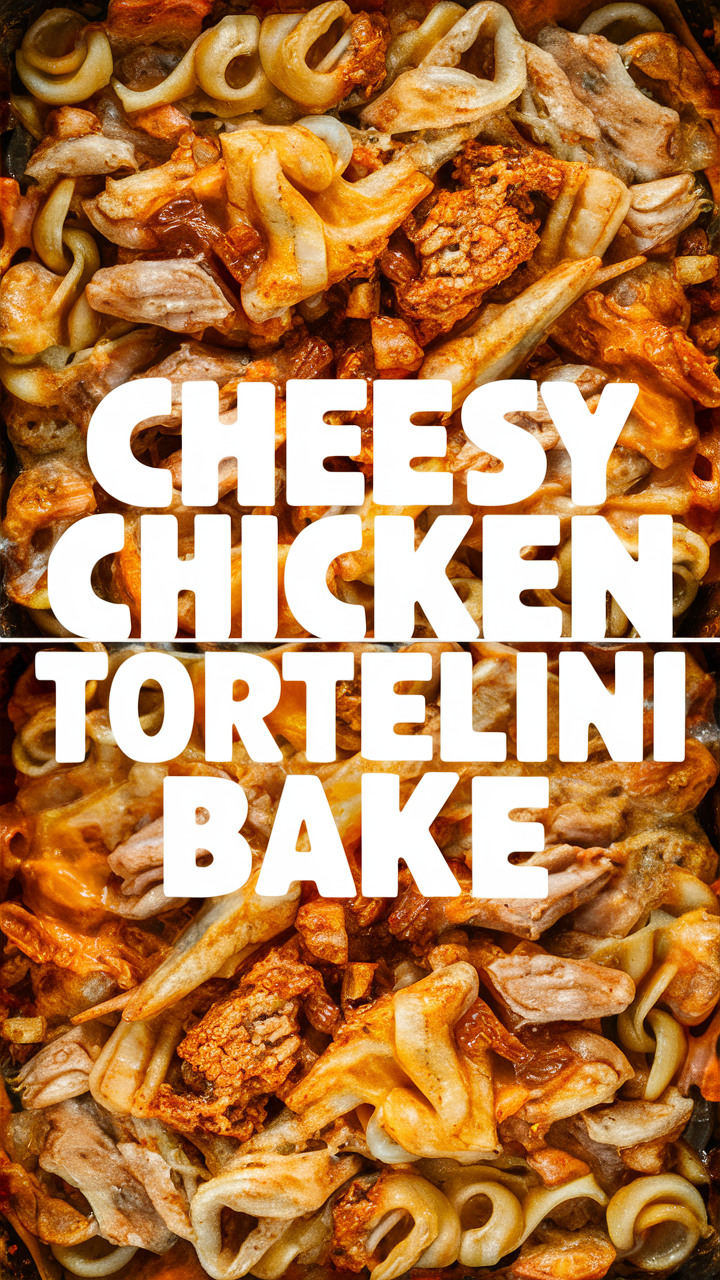 Chicken tortellini bake, Cheesy pasta bake, Baked chicken tortellini, Creamy tortellini bake, Cheesy chicken bake