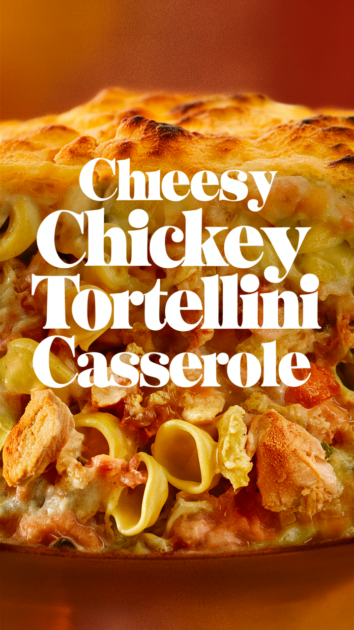 Cheesy Chicken Casserole, Chicken Tortellini Bake, Creamy Chicken Tortellini, Baked Chicken Tortellini, Cheesy Tortellini Bake