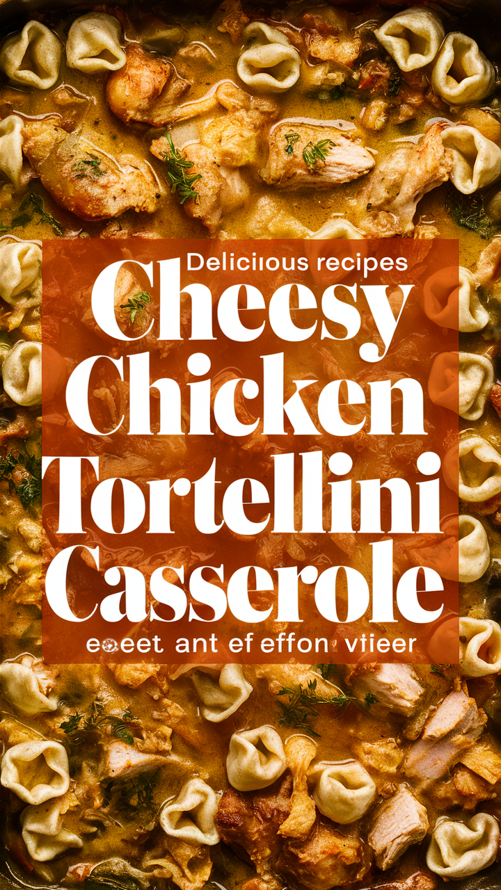 Cheesy Chicken Casserole, Chicken Tortellini Bake, Creamy Chicken Tortellini, Baked Chicken Tortellini, Cheesy Tortellini Bake