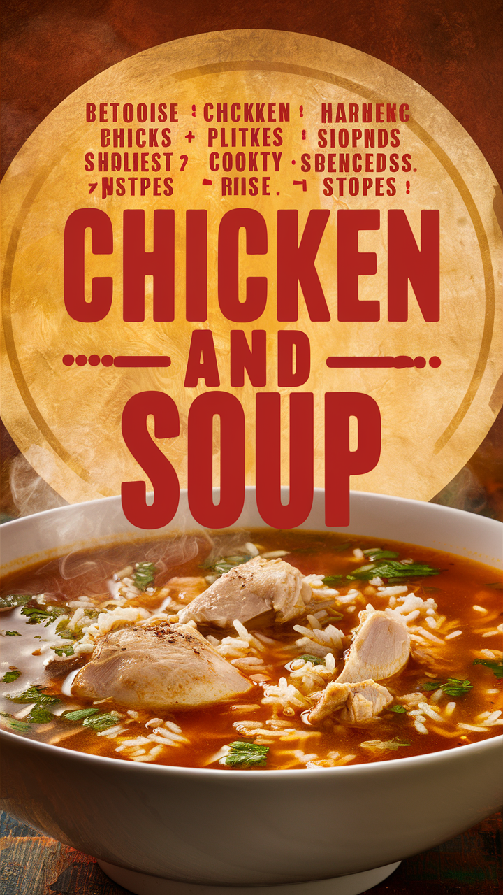 Chicken soup recipe, Rice soup recipe, Healthy chicken soup, Homemade rice soup, Fresh chicken and rice soup