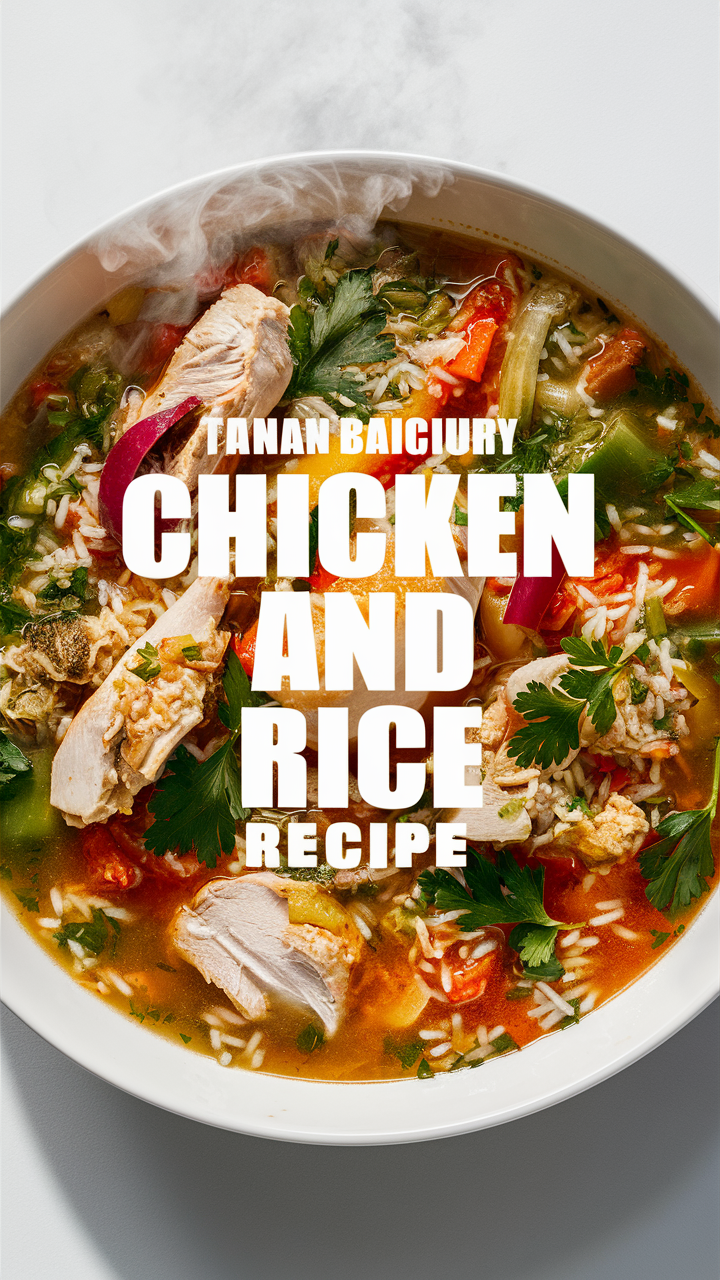 Chicken soup recipe, Rice soup recipe, Healthy chicken soup, Homemade rice soup, Fresh chicken and rice soup