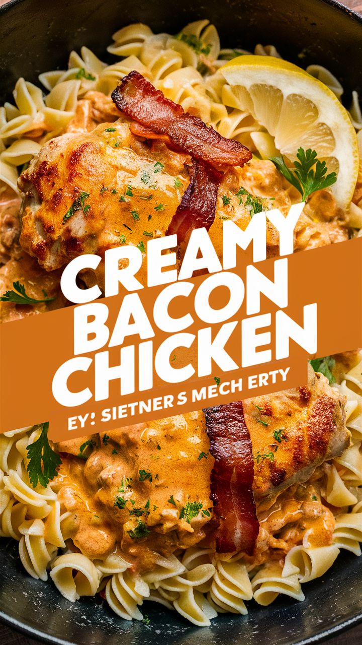 Creamy bacon chicken, Chicken bacon ranch, Chicken bacon pasta, Creamy bacon chicken pasta, Bacon wrapped chicken