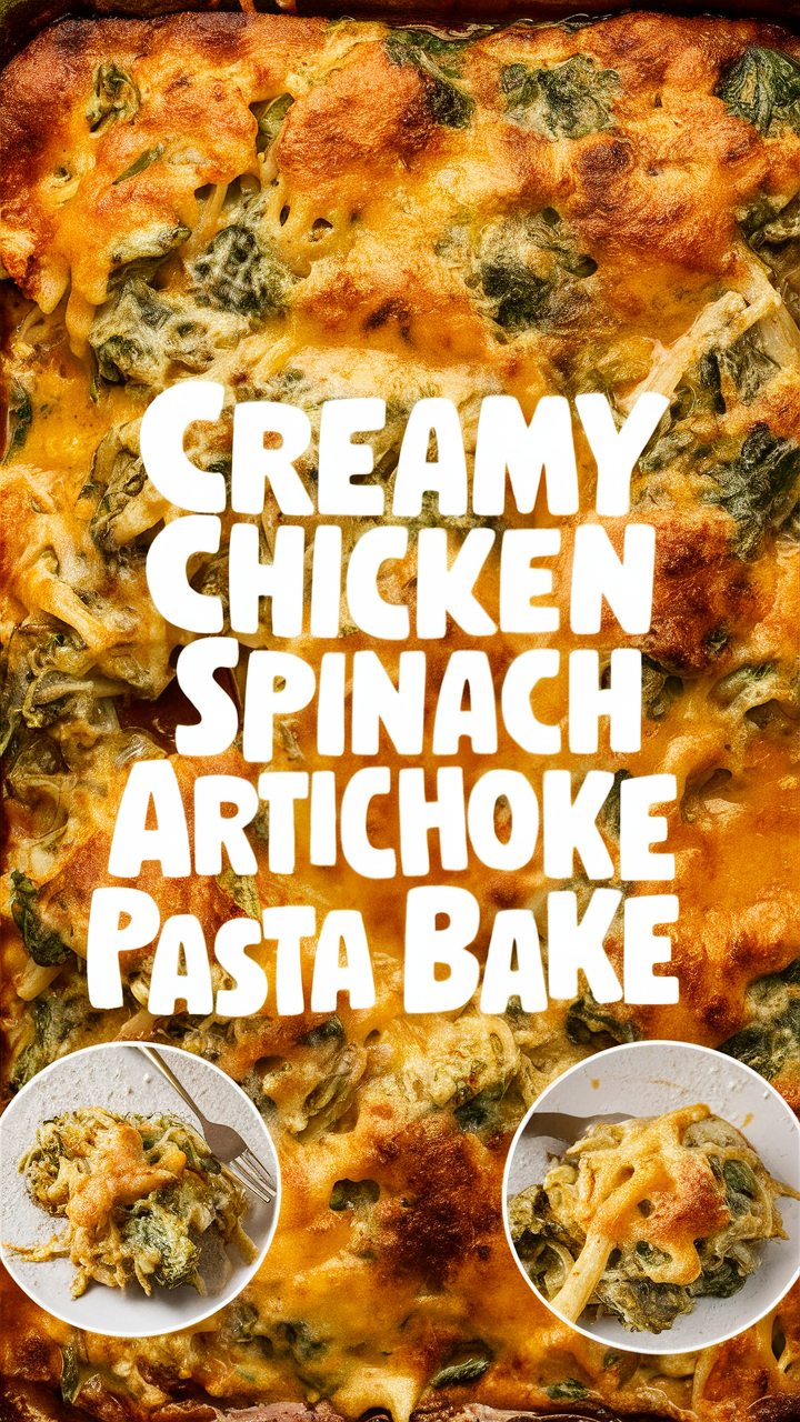 Creamy chicken pasta, Chicken artichoke pasta, Spinach pasta bake, Creamy pasta bake, Chicken spinach pasta