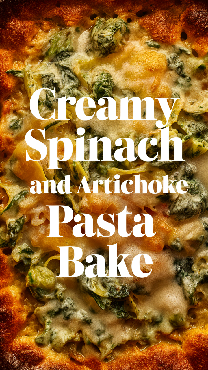 Creamy spinach pasta bake, Artichoke pasta bake, Spinach artichoke pasta bake, Baked spinach artichoke pasta, Creamy artichoke pasta