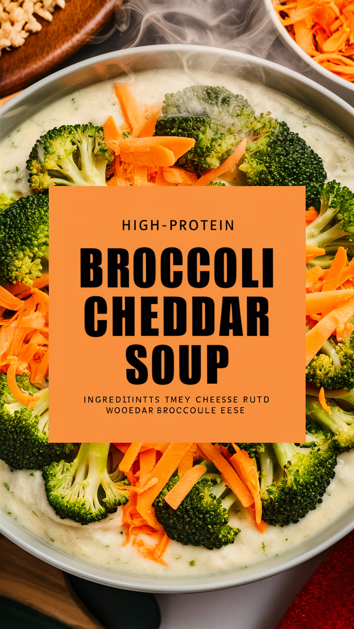 Broccoli soup recipe, Cheddar soup recipe, High protein soup, Healthy soup recipe, Homemade soup recipe