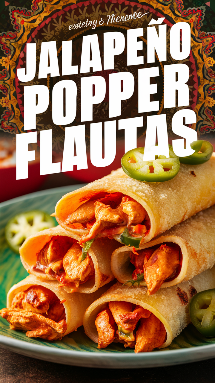 Jalapeño popper chicken recipe, Flautas with jalapeño popper filling, Crispy chicken flautas, Spicy jalapeño chicken flautas, Cheesy jalapeño chicken flautas